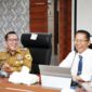 Wali Kota Batam, Amsakar Achmad, bersama Bupati Tanah Datar, Eka Putra, saat bertemu di Kantor Wali Kota, Senin (21/9/2026). 