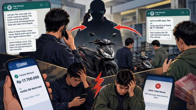 
					Iklan Motor Dicatut, Penjual dan Pembeli Dipertemukan dalam Modus Penipuan Segitiga